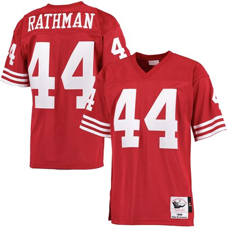 Mitchell And Ness Tom Rathman San Francisco 49ers Scarlet 1989 Throwback