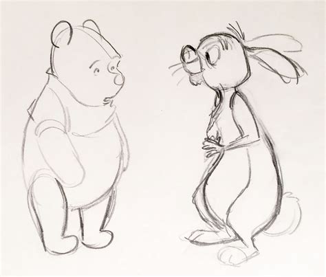 Animation Collection Original Production Animation Drawing Of Winnie The Pooh And Rabbit From