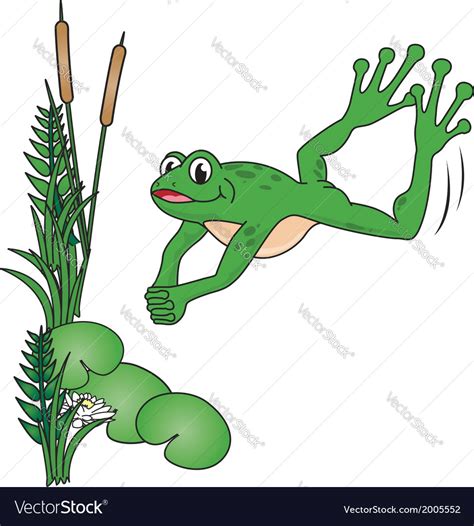 Jumping frog Royalty Free Vector Image - VectorStock