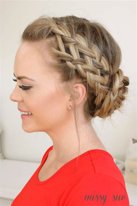 Secure the ends of the braids with the hair elastics. Waterfall, Dutch, French Braided Bun
