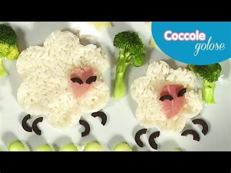 Ingredienti per 4 persone:200 g riso a. Le pecorelle di riso - Impiattamento per bambini ...