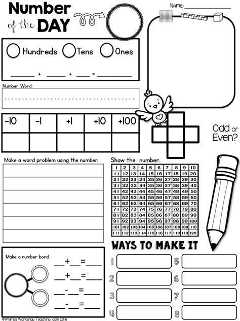 Number Of The Day Worksheet Free Printable

