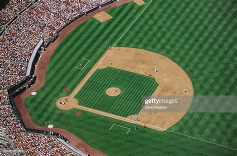 Baseball Stadium During Game Aerial View High Res Stock Photo Getty