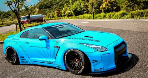 Nissan Gt R Modified Bright Blue Concept Sport Car Design