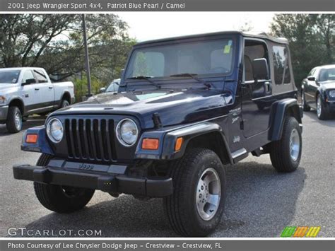 Additional or replacing features on sport. Patriot Blue Pearl - 2001 Jeep Wrangler Sport 4x4 - Camel ...