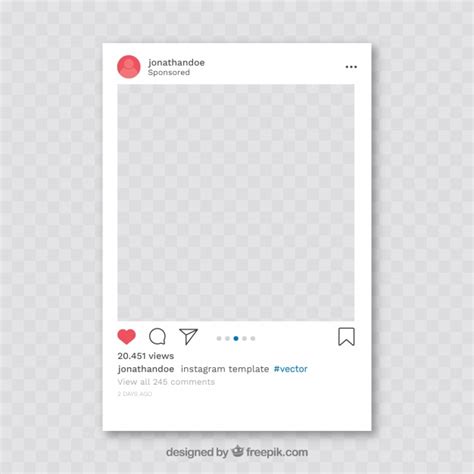 This includes updating the copy so it reflects the information you want followers to know and/or the action you want. Instagram post with transparent background | Free Vector