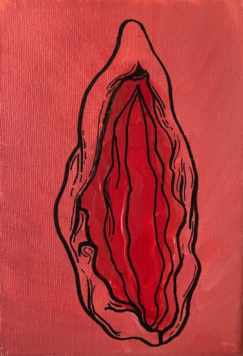Pink And Red Vagina Painting Etsy