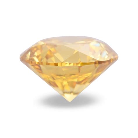 031 Carat Fancy Vivid Yellow Diamond Round Shape Vs1 Clarity Gia