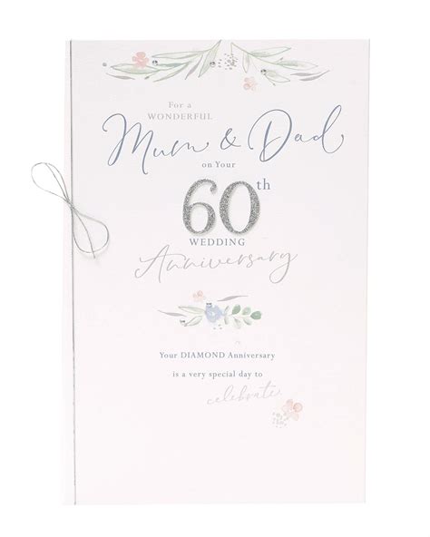 Uk Greetings Mum And Dad 60th Wedding Anniversary Card 60th