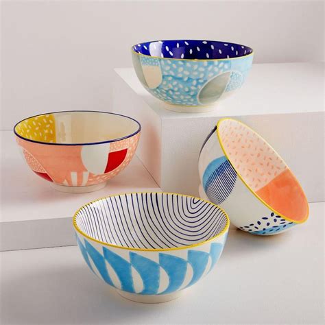 Hand Painted Pattern Pop Bowls Large Pottery Painting Diy Pottery