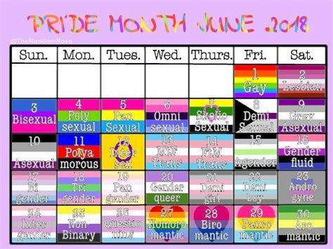 20 Pride Month Calendar 2019 Free Download Printable Calendar