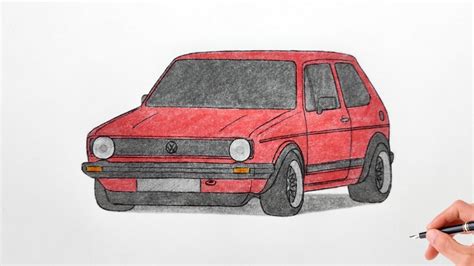 how to draw a volkswagen golf mk1 1974 drawing vw golf 1 gti 1976 stance car youtube