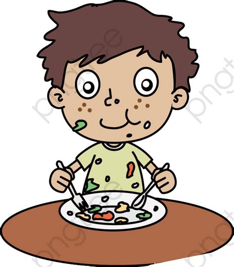 Eat A Messy Boy Boy Clipart Hunger Delicious Png Eating