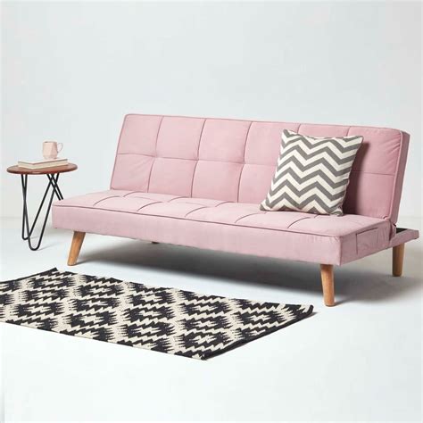Bower Velvet Sofa Bed Blush Pink