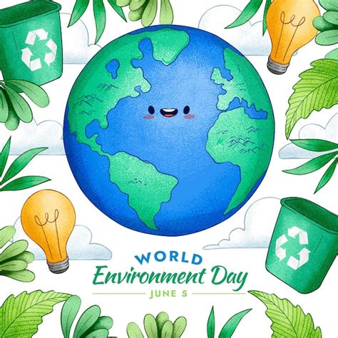Dibujado A Mano Ilustración Del Día Mundial Del Medio Ambiente Vector
