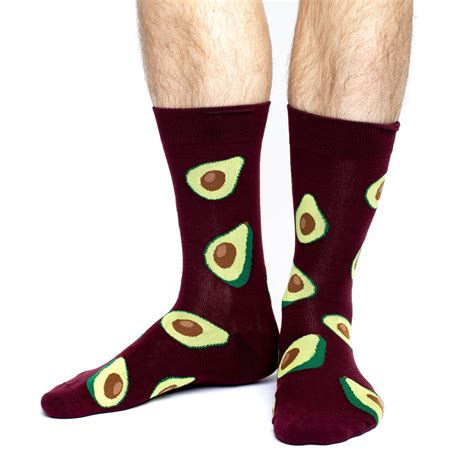 Mens Red Avocado Socks Good Luck Sock
