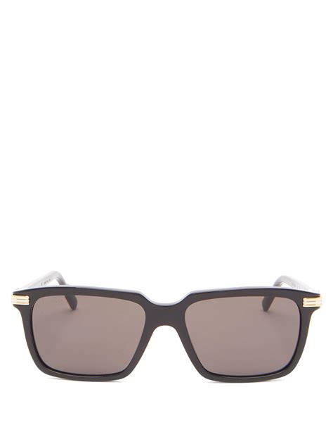 Cartier C Décor Rectangular Acetate Sunglasses In Black For Men Lyst