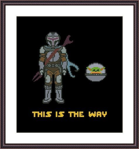 Funny Cross Stitch Pdf Pattern Sw Mandalorian This Is The Etsy
