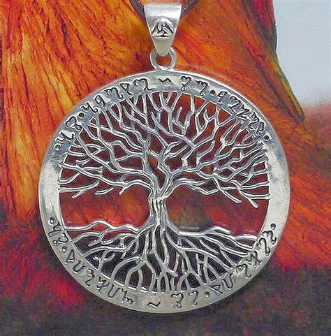 Gr Wicca Tree Of Life Lebensbaum Weltenbaum Yggdrasil 925silber