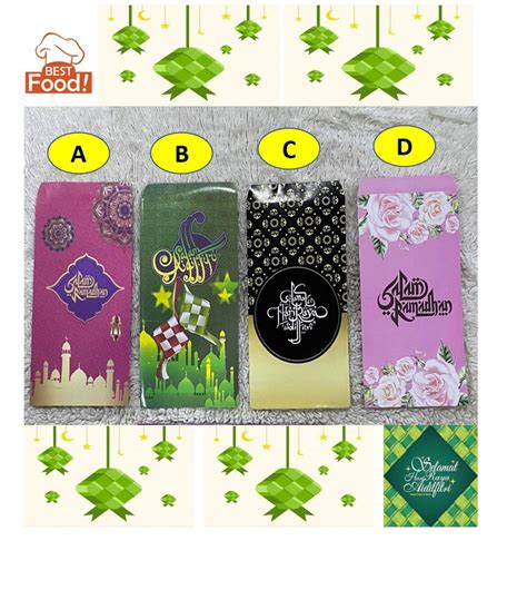 Sampul Duit Raya Muat Rm50 Rm10 Rm5 Rm1 1 Pkt 10 Pcs