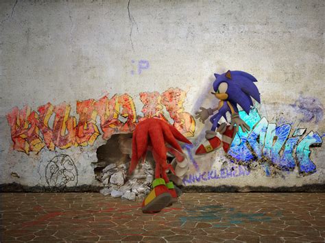 Sonic VS Knuckles by mixlou on DeviantArt