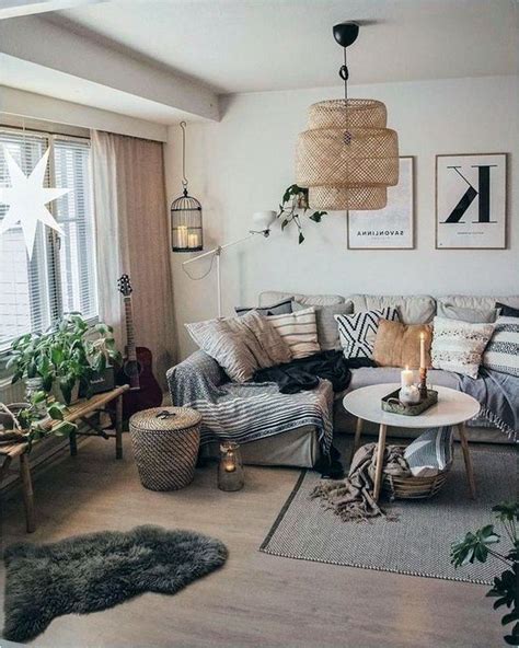 28 Marvelous Scandinavian Living Rooms With Boho Style Ideas In 2020