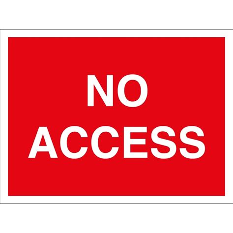 No Access Signs From Key Signs Uk