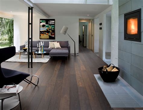 Modern Living Room With Dark Wood Floors Ddebaro