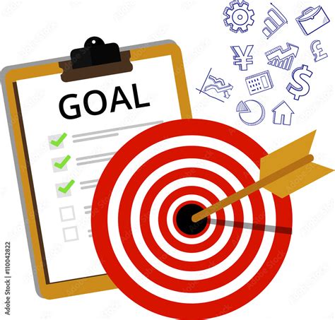 Target Goals And Success Business Strategy Concept Vector Icon Stock