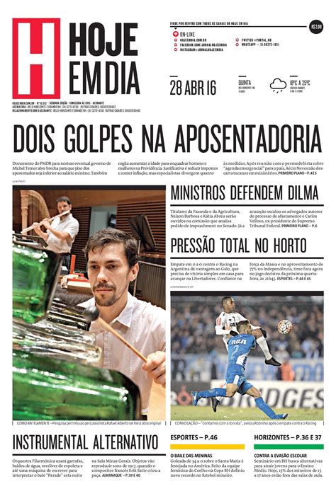 capa do dia 28 04 2016 hojeemdia jornal notícias news newspaper defender baseball cards