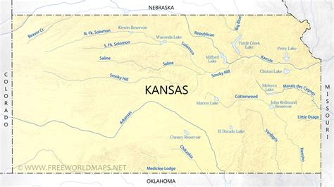 Physical Map Of Kansas