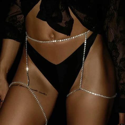 Stonefans Luxury Crystal Thigh Garters Leg Chain For Women Beach Sexy