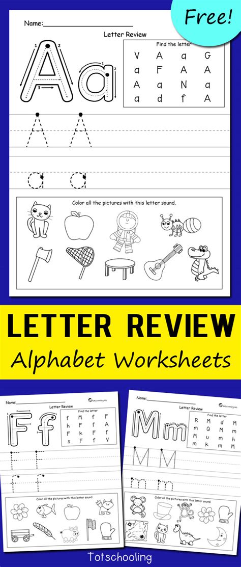 Letter Review Alphabet Worksheets | Totschooling - Toddler ...