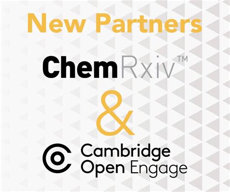 We Are Excited To Announce A New Partnership With Chemrxiv The Premier