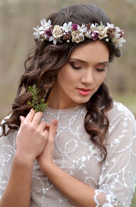 Beaded headbands are mainly flower girls headbands because the design and beads are used to provide a feminine touch to the headbands. Fall Flower Pearl Headpiece Rustic Vintage Ivory Wreath ...