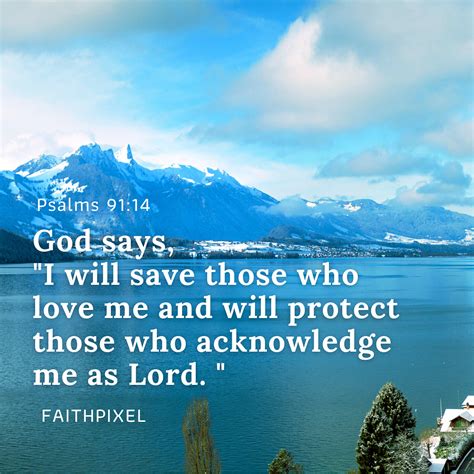 God Says I Will Save Those Who Love Me And Will Protect Those Who