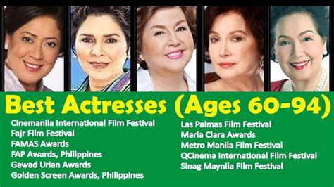 Award Winning ♥ 18 Veterans Filipina Best Actresses ♥ Ages 60 94 Youtube