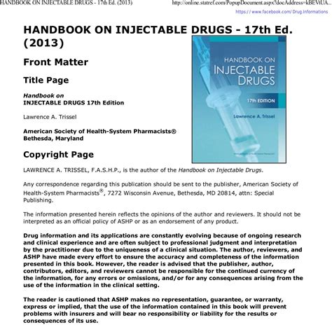 Handbook On Injectable Drugspdf Docdroid