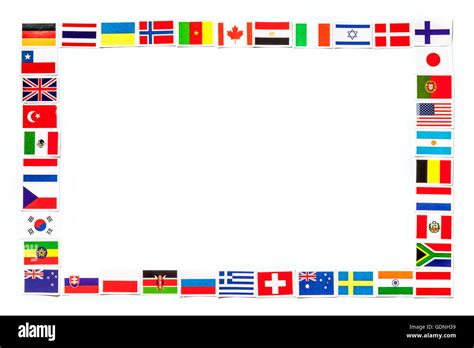 Frame Of National Flags The Different Countries Of The World Isolated