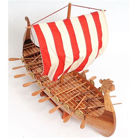 Drakkar Viking Ship Wooden Model Ship With Sail 25 Long B028 By