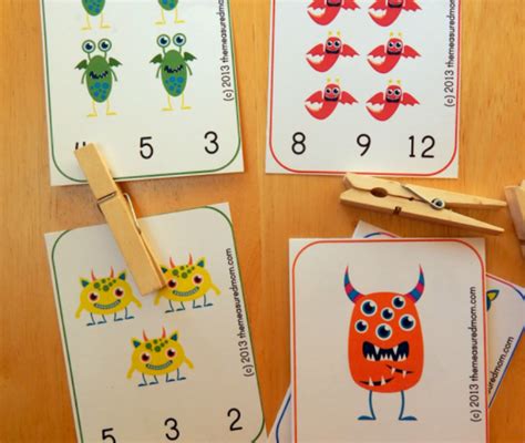 Monster Count And Clip Cards The Measured Mom