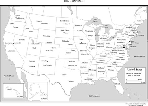 All 50 States And Capitals Map