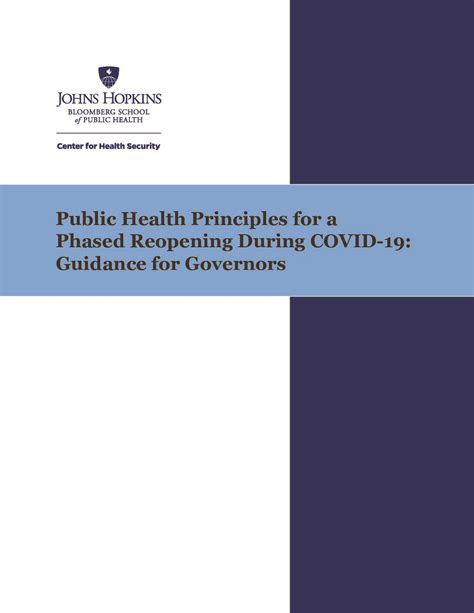 Phased Reopening During Covid 19 Public Health Principles