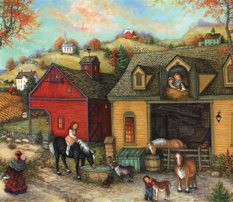 Linda Nelson Stocks Romance Art American Folk Art Farm Art