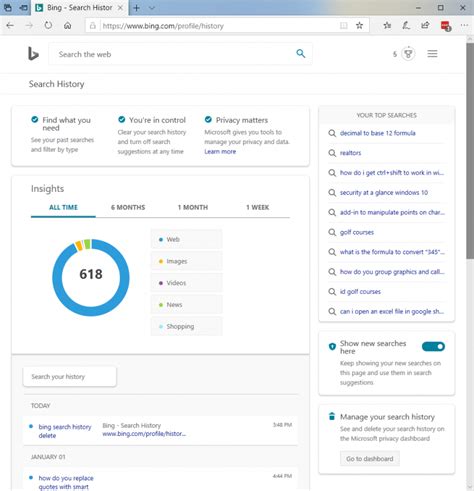 Review And Clear Bing Search History Tipsnet