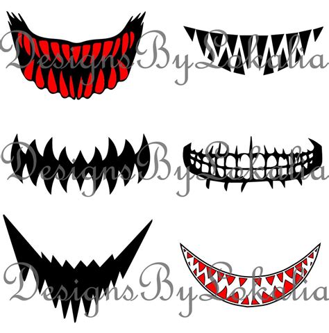 Scary Mouth Svg Bundle Custom Mask Mouth Svg Bundle Creepy Etsy In
