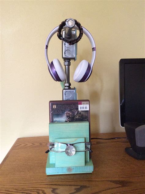 bedside version in teal and silver with eye glasses holder eyeglass holder upcycled crafts