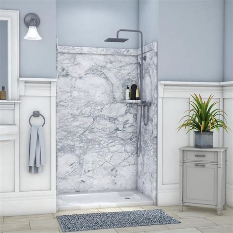 Flexstone Elegance 3 Everest Panel Kit Shower Wall Surround 48 In X 36 In In The Shower Wall
