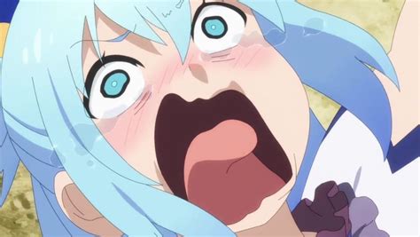 Aqua Konosuba Funny Face Anime Top Wallpaper