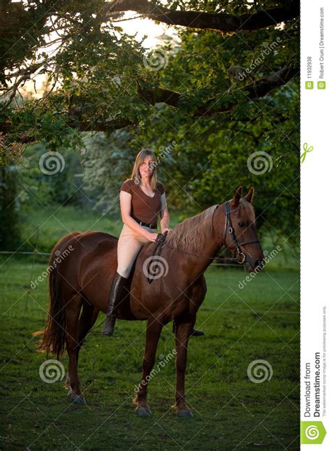 Woman And Horse Stock Photo Image Of Blonde Blond People 11932938